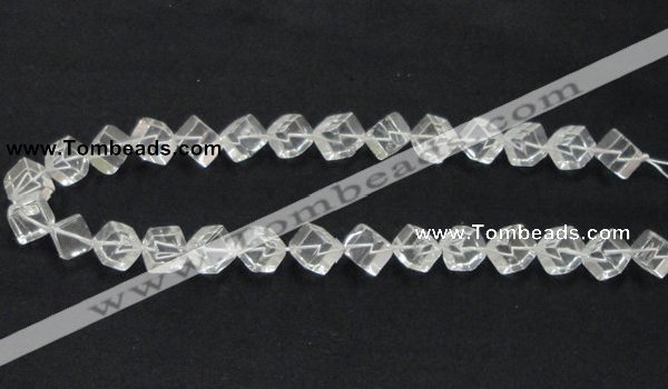 CCC215 15.5 inches 10*10mm cubic grade AB natural white crystal beads