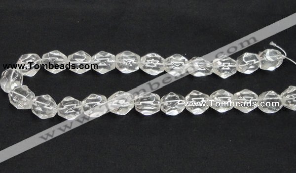 CCC216 13*18mm faceted nugget grade AB natural white crystal beads