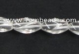 CCC220 8*18mm twisted rice grade AB natural white crystal beads