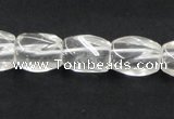 CCC221 10*15mm twisted oval grade AB natural white crystal beads
