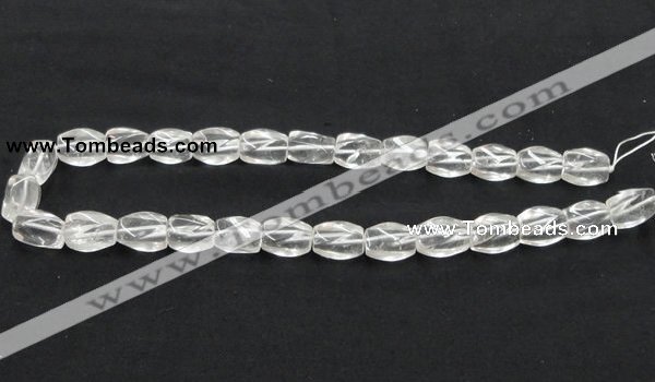 CCC221 10*15mm twisted oval grade AB natural white crystal beads