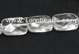 CCC225 13*18mm faceted rectangle grade AB natural white crystal beads