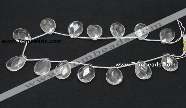 CCC227 18*25mm briolette grade AB natural white crystal beads