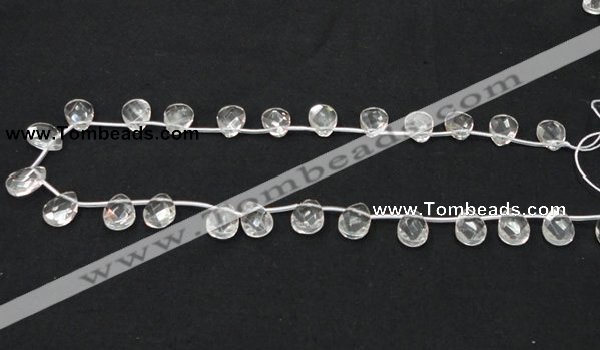 CCC228 10*14mm briolette grade AB natural white crystal beads