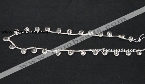 CCC229 6*9mm briolette grade AB natural white crystal beads wholesale