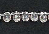 CCC230 8*12mm briolette grade AB natural white crystal beads wholesale