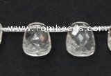 CCC235 13*18mm faceted trapezoid grade AB natural white crystal beads