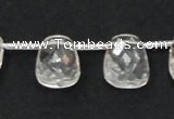 CCC235 13*18mm faceted trapezoid grade AB natural white crystal beads