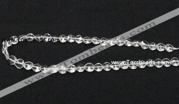 CCC237 10*10mm faceted heart grade AB natural white crystal beads