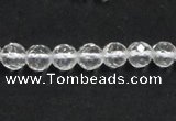 CCC242 15.5 inches 4mm faceted round AB grade natural white crystal beads