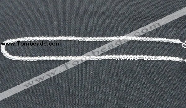 CCC250 15.5 inches 4mm faceted round grade A natural white crystal beads