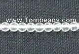 CCC251 15.5 inches 6mm faceted round grade A natural white crystal beads