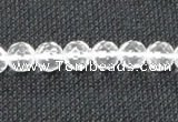 CCC252 15.5 inches 8mm faceted round grade A natural white crystal beads