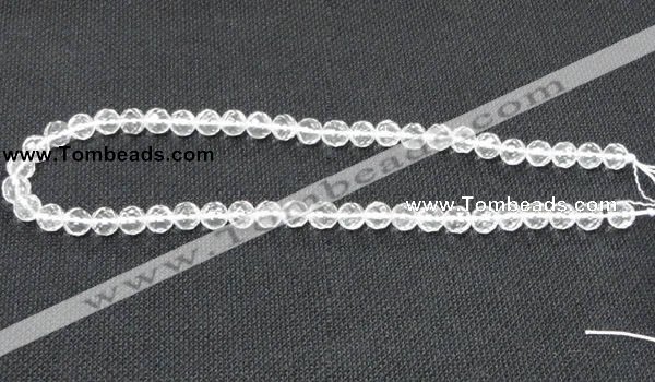 CCC252 15.5 inches 8mm faceted round grade A natural white crystal beads