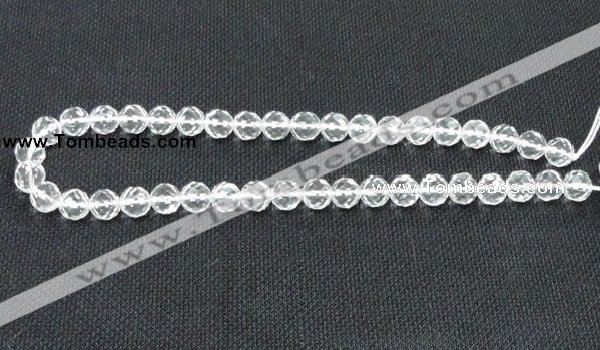 CCC253 15.5 inches 10mm faceted round grade A natural white crystal beads