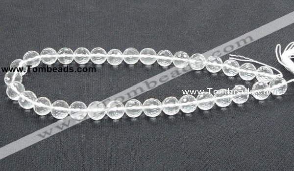 CCC254 15.5 inches 12mm faceted round grade A natural white crystal beads