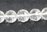 CCC255 15.5 inches 14mm faceted round grade A natural white crystal beads