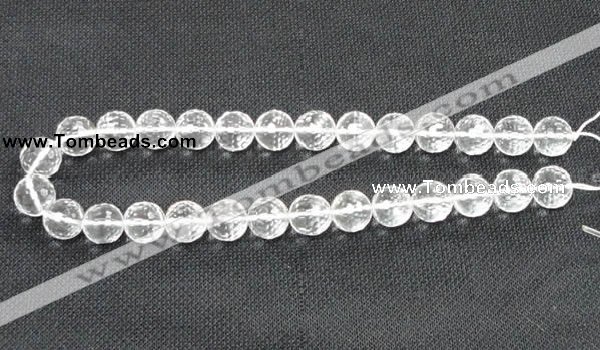 CCC255 15.5 inches 14mm faceted round grade A natural white crystal beads