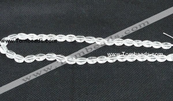 CCC261 15.5 inches 8*10mm faceted rice grade A natural white crystal beads