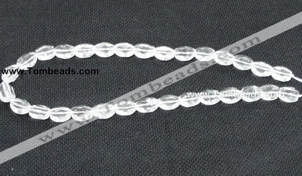 CCC262 15.5 inches 10*14mm faceted rice grade A natural white crystal beads