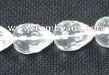 CCC263 15*20mm faceted teardrop grade A natural white crystal beads