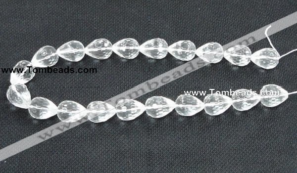 CCC263 15*20mm faceted teardrop grade A natural white crystal beads