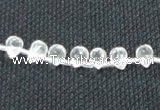 CCC264 5*7mm faceted teardrop grade A natural white crystal beads