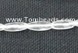 CCC265 6*16mm faceted rice grade A natural white crystal beads