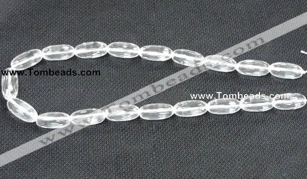 CCC266 10*20mm faceted rice grade A natural white crystal beads