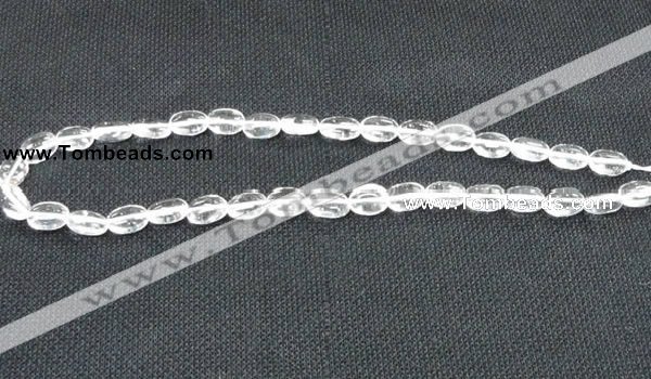 CCC269 15 inches 8*16mm oval grade A natural white crystal beads