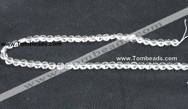 CCC271 15 inches 8mm faceted coin grade A natural white crystal beads