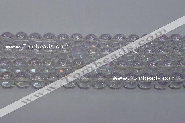 CCC402 15.5 inches 8mm round AB-color white crystal beads