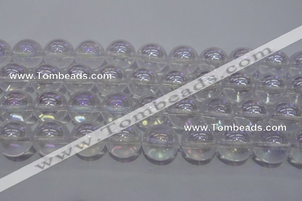 CCC405 15.5 inches 14mm round AB-color white crystal beads