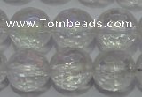 CCC412 15.5 inches 8mm faceted round AB-color white crystal beads