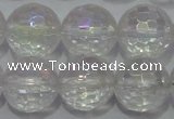 CCC413 15.5 inches 10mm faceted round AB-color white crystal beads