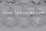 CCC502 15.5 inches 8mm faceted coin natural white crystal beads