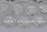 CCC503 15.5 inches 10mm faceted coin natural white crystal beads