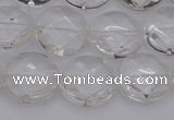 CCC504 15.5 inches 12mm faceted coin natural white crystal beads