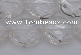 CCC509 15.5 inches 22mm faceted coin natural white crystal beads