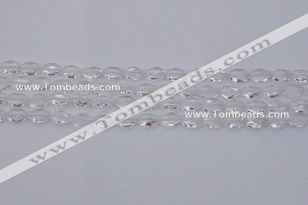 CCC512 15.5 inches 8*12mm faceted oval natural white crystal beads