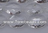 CCC516 15.5 inches 15*20mm faceted oval natural white crystal beads