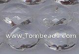 CCC517 15.5 inches 18*25mm faceted oval natural white crystal beads