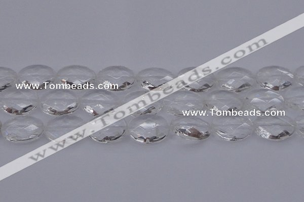 CCC518 15.5 inches 20*30mm faceted oval natural white crystal beads