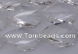 CCC520 15.5 inches 15*20mm twisted & faceted oval white crystal beads