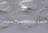 CCC522 15.5 inches 20*30mm twisted & faceted oval white crystal beads