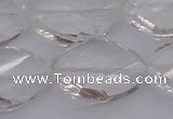 CCC527 15.5 inches 20*30mm twisted & faceted teardrop white crystal beads