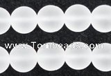 CCC604 15.5 inches 12mm round matte natural white crystal beads