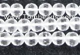 CCC611 15.5 inches 6mm faceted round matte natural white crystal beads