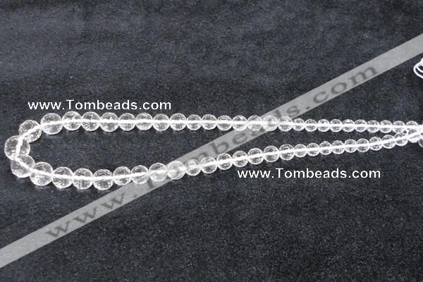 CCC616 15.5 inches 6mm - 12mm faceted round natural white crystal beads