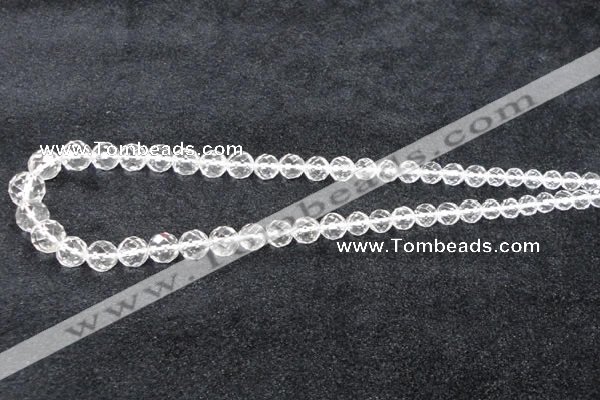 CCC617 15.5 inches 6mm - 12mm faceted round natural white crystal beads